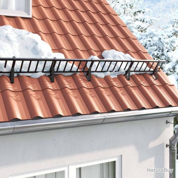 Support de Garde Neige 6 pcs Noir 29,5 x 3 x 34,5 cm Acier