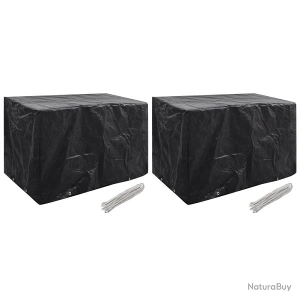 Housses de salon de jardin 2 pcs 8 oeillets 140x70x90 cm