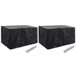 Housses de salon de jardin 2 pcs 8 oeillets 180x70x90 cm