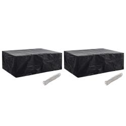 Housses de salon de jardin 2 pcs 8 oeillets 242x162x100 cm