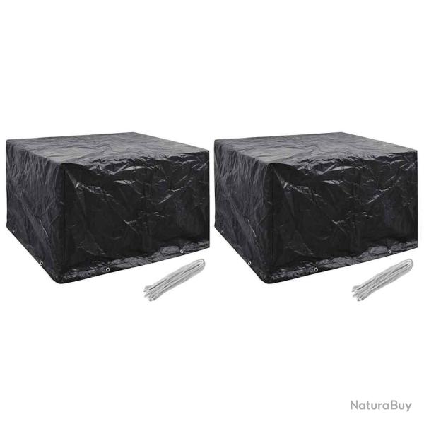 Housses de salon de jardin 2 pcs 8 oeillets 135x135x90 cm