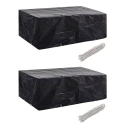 Housses de salon de jardin 2 pcs 8 oeillets 200x160x70 cm
