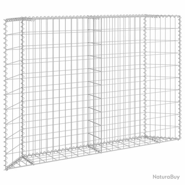 Lit sur�lev� � gabion en trap�ze Acier galvanis� 150x20x100 cm