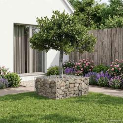 Lit sur&eacute;lev&eacute; gabion Argent&eacute; 100 x 100 x 40 cm Acier galvanis&eacute;