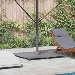 Pied de parasol Aspect bois gris fonc&eacute; 100 x 100 x 4 cm Acier