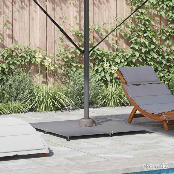 Pied de parasol Aspect bois gris fonc� 100 x 100 x 4 cm Acier