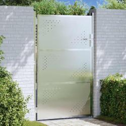 Porte de Jardin Argent&eacute; 85 x 144 cm Acier inoxydable