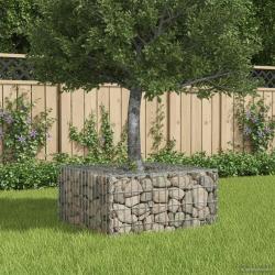 Lit sur&eacute;lev&eacute; gabion Argent&eacute; 80 x 80 x 40 cm Acier galvanis&eacute;
