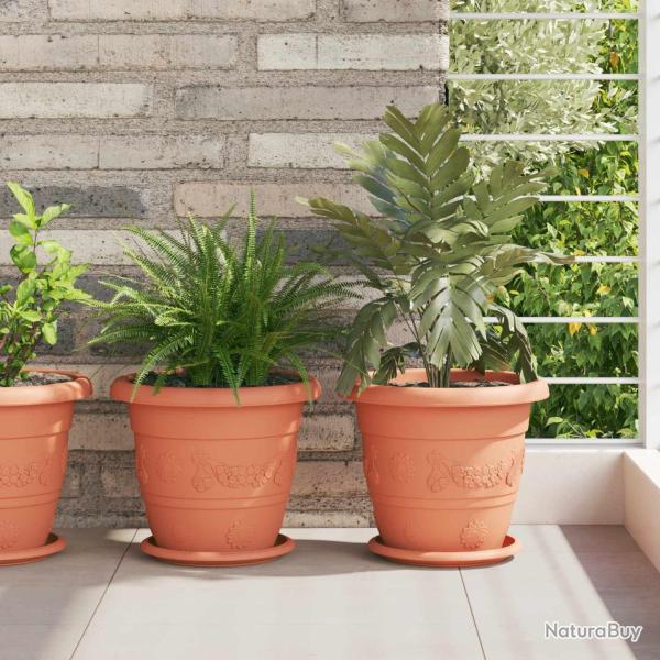 Pots de plantes 6 pcs Rouge brique � 26 x 21.5 cm Plastique