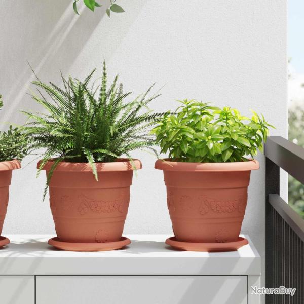 Pots de plantes 24 pcs Rouge brique � 22 x 18 cm Plastique