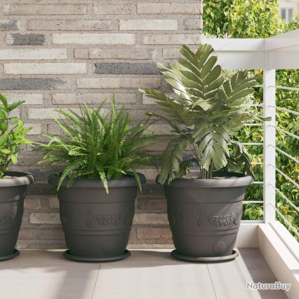 Pots de plantes 6 pcs Noir � 39 x 32 cm Plastique