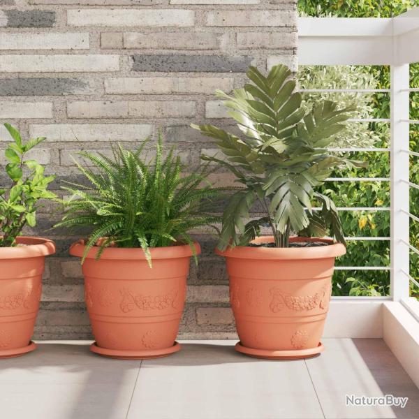Pots de plantes 6 pcs Rouge brique � 34 x 28 cm Plastique