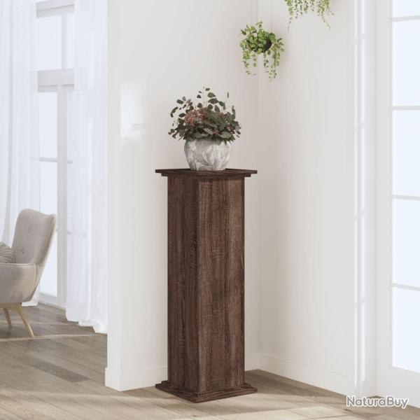Support pour plantes ch�ne brun 33x33x100 cm bois d'ing�nierie