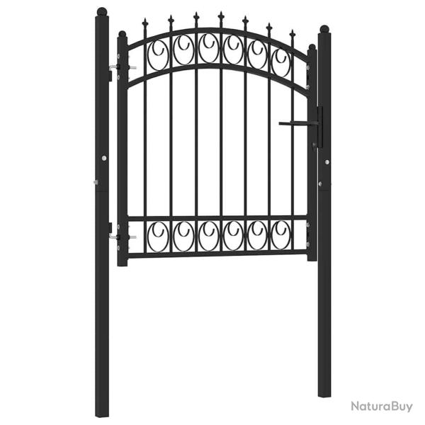 Portail de cl�ture Emmen avec pointes, acier, 103�x�97�cm, noir