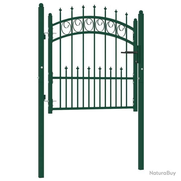 Portail de cl�ture Emmen avec pointes en acier 104�x�97�cm vert