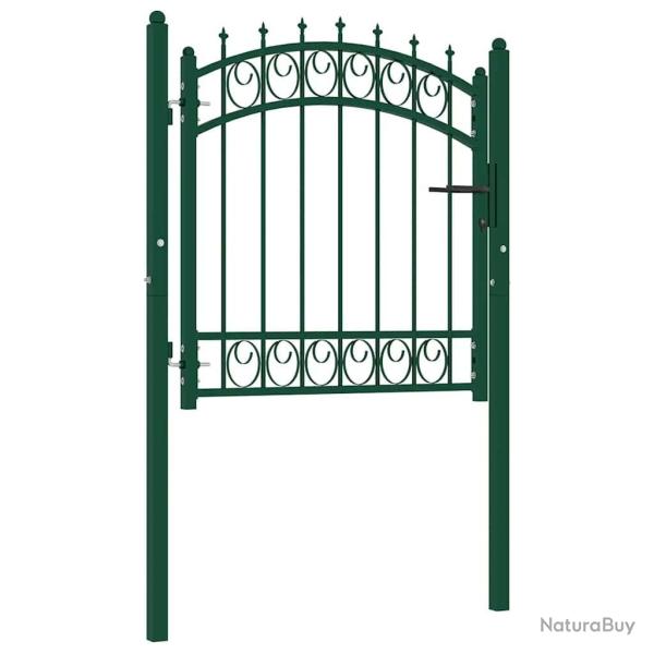 Portail de cl�ture Emmen avec pointes en acier 103�x�97�cm vert