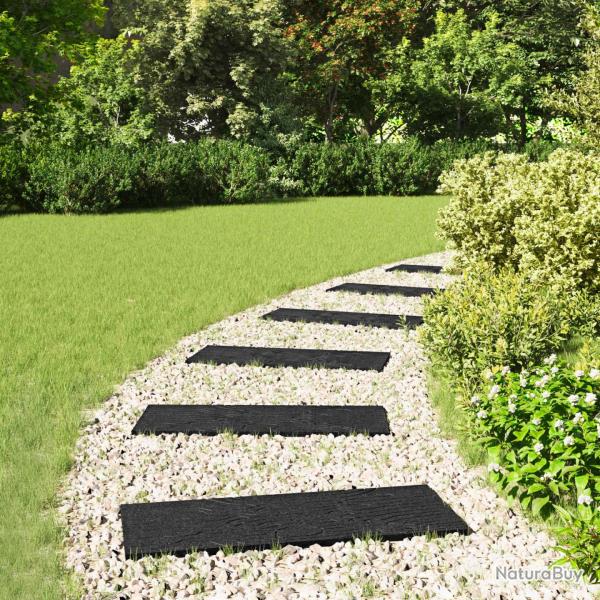 Pierre de marchage 6 pcs Noir 60,5 x 25 x 2 cm Caoutchouc