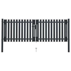 Portail double en acier 300x100 cm anthracite