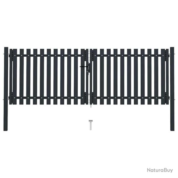 Portail double en acier 300x100 cm anthracite