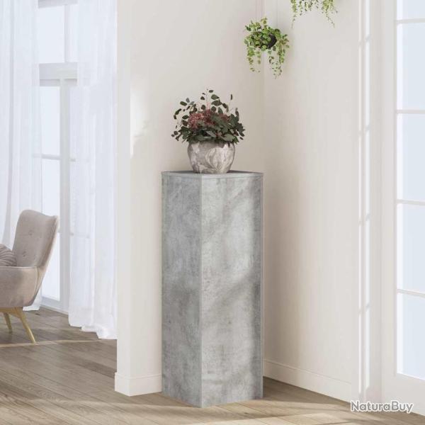 Support pour plantes gris b�ton 33x33x100 cm bois d'ing�nierie