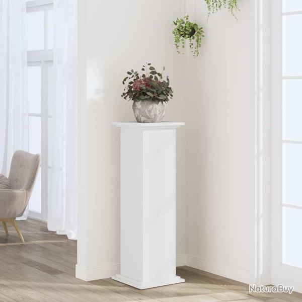 Support pour plantes blanc 33x33x100 cm bois d'ing�nierie