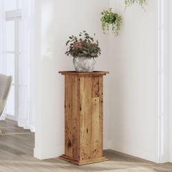 Support pour plantes vieux bois 33x33x80 cm bois d'ing&eacute;nierie
