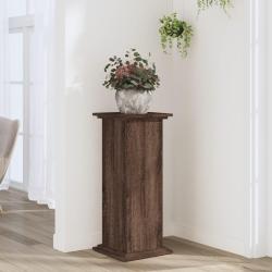 Support pour plantes ch&ecirc;ne marron 33x33x80 cm bois d'ing&eacute;nierie