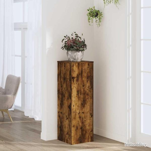 Support pour plantes ch�ne fum� 33x33x100 cm bois d'ing�nierie