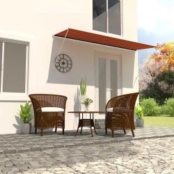 Auvent r&eacute;tractable 350x150 cm Orange et marron