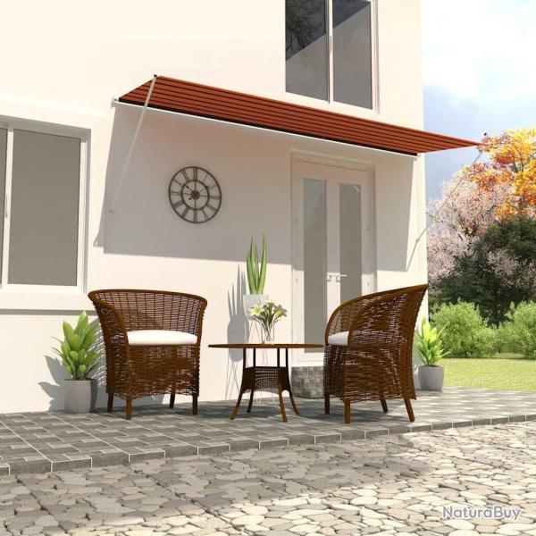 Auvent r�tractable 400x150 cm Orange et marron