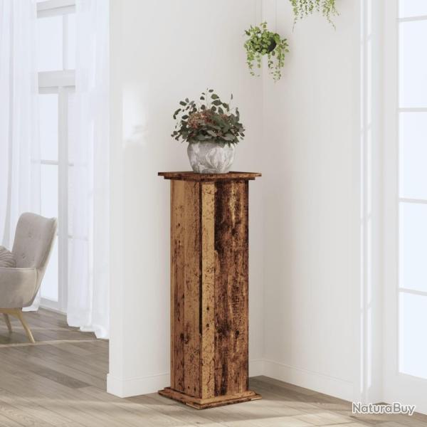 Support pour plantes vieux bois 33x33x100 cm bois d'ing�nierie