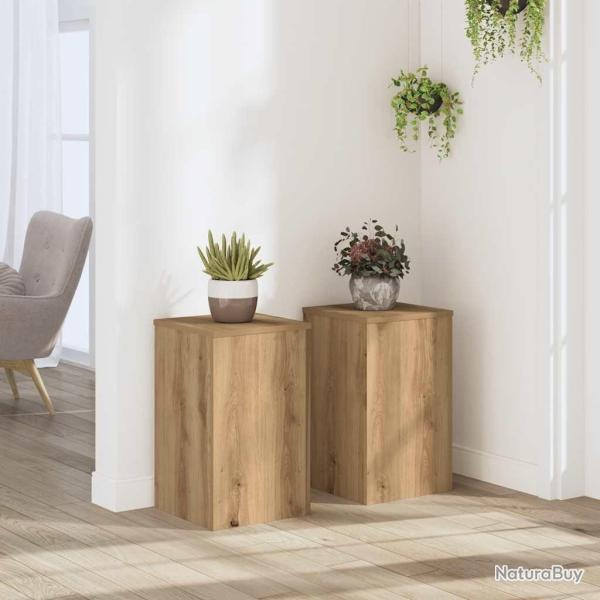Supports pour plantes 2 pcs ch�ne artisanal bois ing�nierie