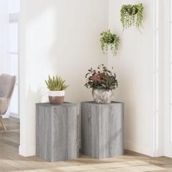 Supports pour plantes 2 pcs gris sonoma bois d'ing&eacute;nierie