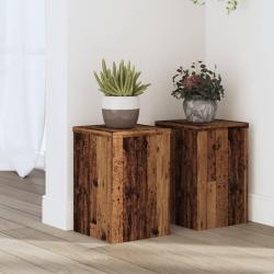 Supports pour plantes 2 pcs vieux bois bois d'ing&eacute;nierie
