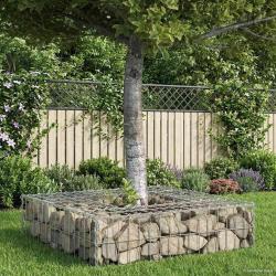 Lit sur&eacute;lev&eacute; gabion Argent&eacute; 80 x 80 x 20 cm Acier galvanis&eacute;