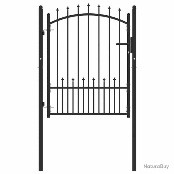 Portail de cl�ture avec pointes Noir 100 x 125 cm