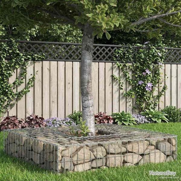 Lit sur�lev� gabion Argent� 100 x 100 x 20 cm Acier galvanis�