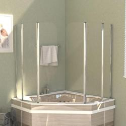 Enclos de bain 2 pcs 104x130 cm Verre tremp&eacute; Transparent