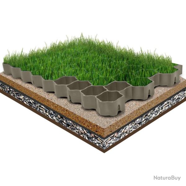 Grilles d'herbe 16 pcs vert 60x40x3 cm plastique