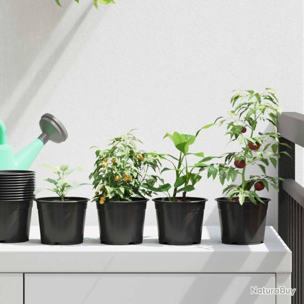 Pot � fleurs rond 200 pcs Noir � 15 x 12,5 cm Plastique