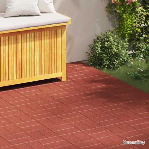 Pierre de marchage 6 pcs Rouge 40,5 x 40,5 x 2 cm Caoutchouc