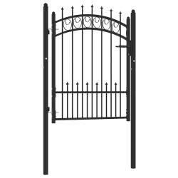 Portail de cl&ocirc;ture Emmen avec pointes en acier 104&nbsp;x&nbsp;109,5&nbsp;cm noir
