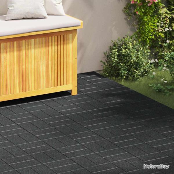 Pierre de marchage 6 pcs Noir 40,5 x 40,5 x 2 cm Caoutchouc
