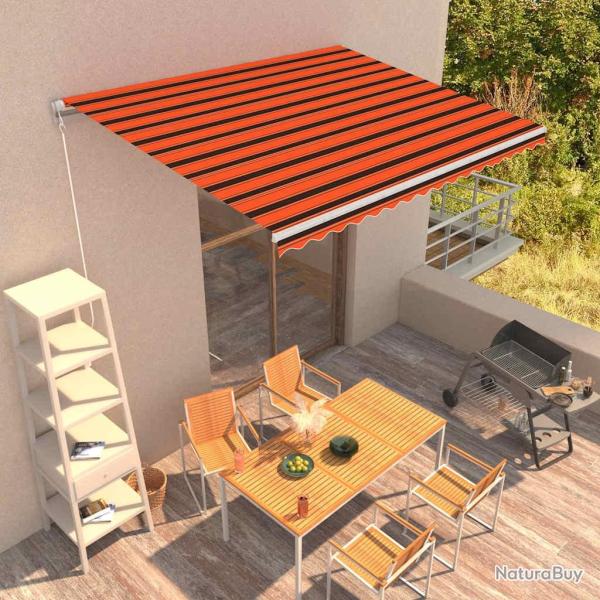 Auvent manuel r�tractable 400x300 cm Orange et marron
