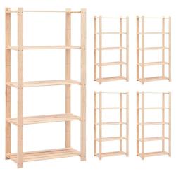 &Eacute;tag&egrave;res de rangement &agrave; 5 niveaux 5 pcs 80x38x170 cm Pin 250 kg