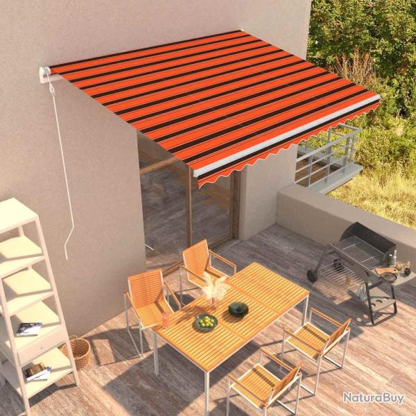 Auvent r�tractable automatique 400x300 cm Orange et marron