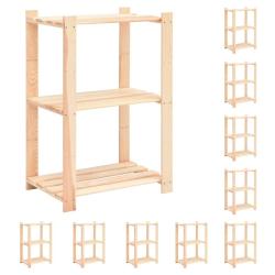 &Eacute;tag&egrave;res de rangement &agrave; 3 niveaux 10 pcs 60x38x90 cm Pin 150 kg