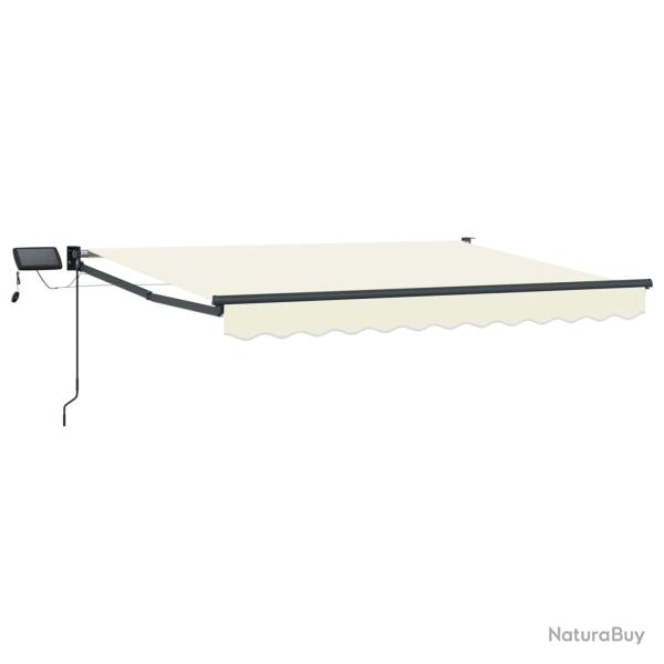 Store r�tractable manuel avec LEDs Cr�me 3,5 x 2 m