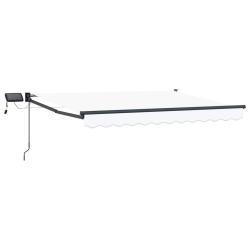 Store r&eacute;tractable manuel avec LEDs Blanc 3 x 2,5 m