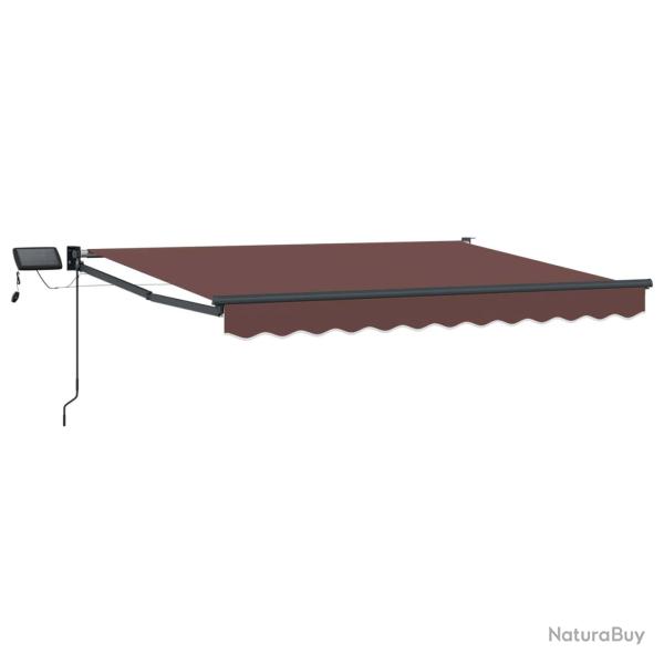 Store r�tractable manuel avec LEDs Marron 3,5 x 2 m